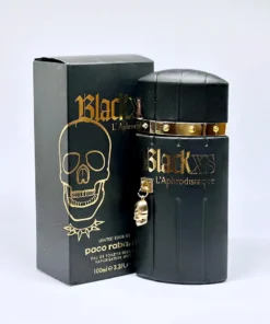 Perfume hombre cuero Black XS Aphrodite notas almendra praliné cuero masculino Bogotá premium